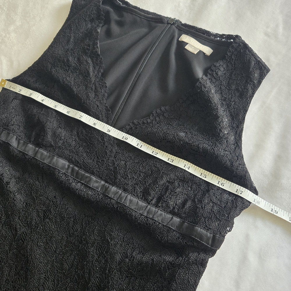 Janeville Women's Black Laced V Neck Dress 8 - Picture 12 of 14